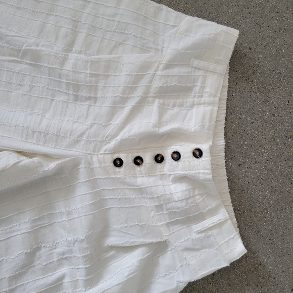 🍒White Cropped Cotton Pants - Picture 5 of 8
